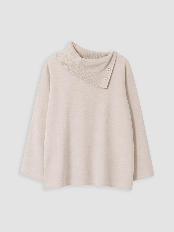 LCW Comfort Asimetrik Dik Yaka Kadın Sweatshirt