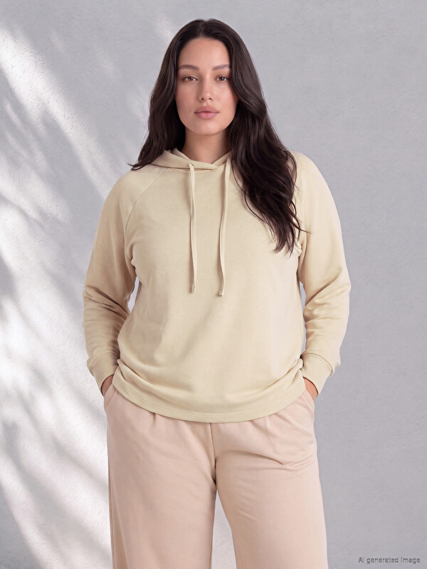 LCW Curve Hanorac cu glugă pentru femei Plus Size