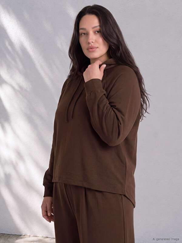 LCW Curve Hanorac cu glugă pentru femei Plus Size