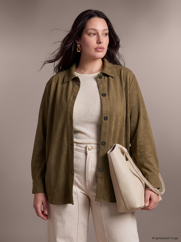 LCW Curve Plus Size Women's Shirt Jacket