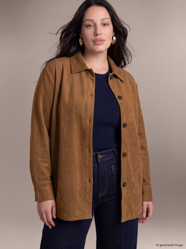 LCW Curve Plus Size Women's Shirt Jacket