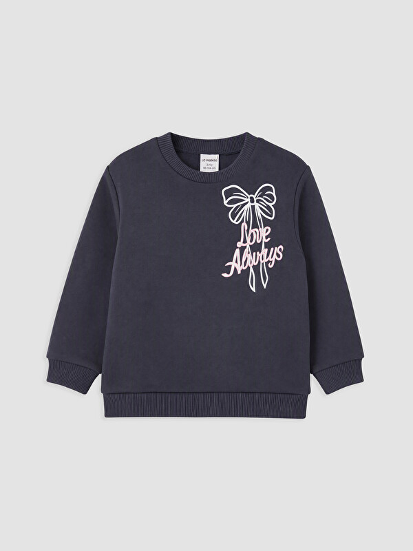 LC WAIKIKI Fiyonk Baskılı Kız Çocuk Sweatshirt