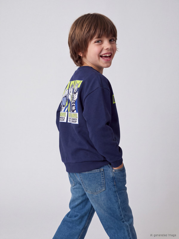 LCW Kids FB Marvel Baskılı Kalın Sweatshirt