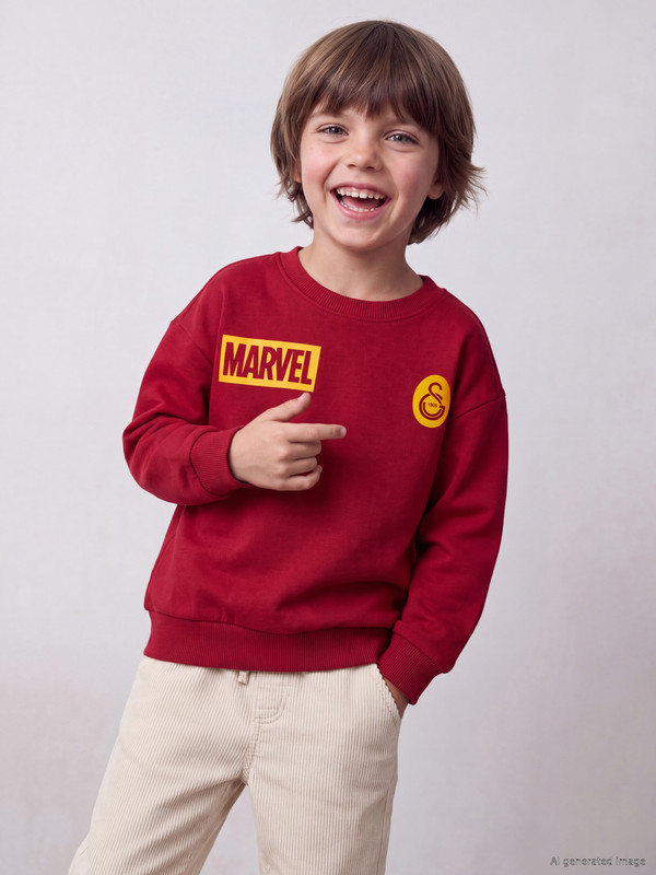 LCW Kids GS Marvel Lisanslı Çocuk Sweatshirt