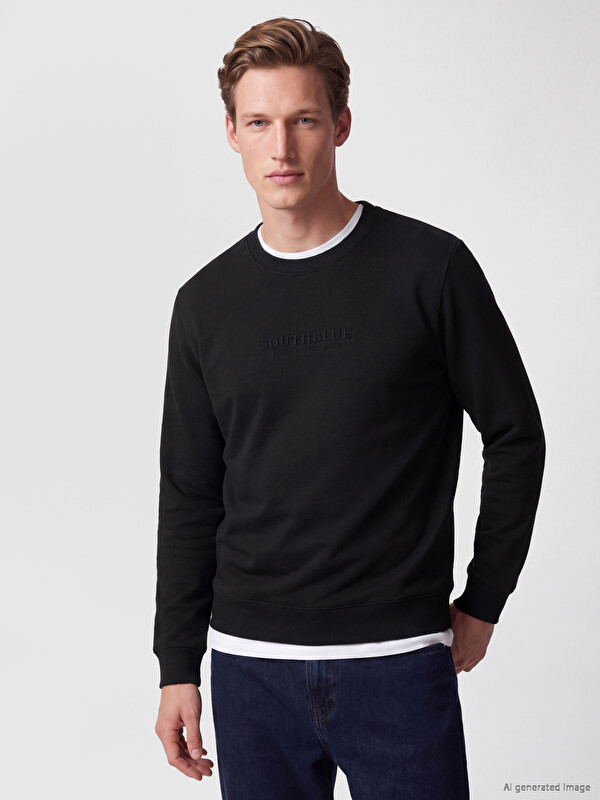SOUTHBLUE Baskılı Erkek Kalın Sweatshirt
