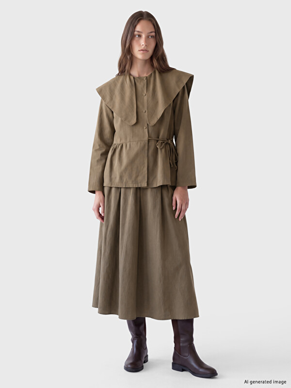 LCW Modest Bebe Yaka Kadın Gömlek Tunik