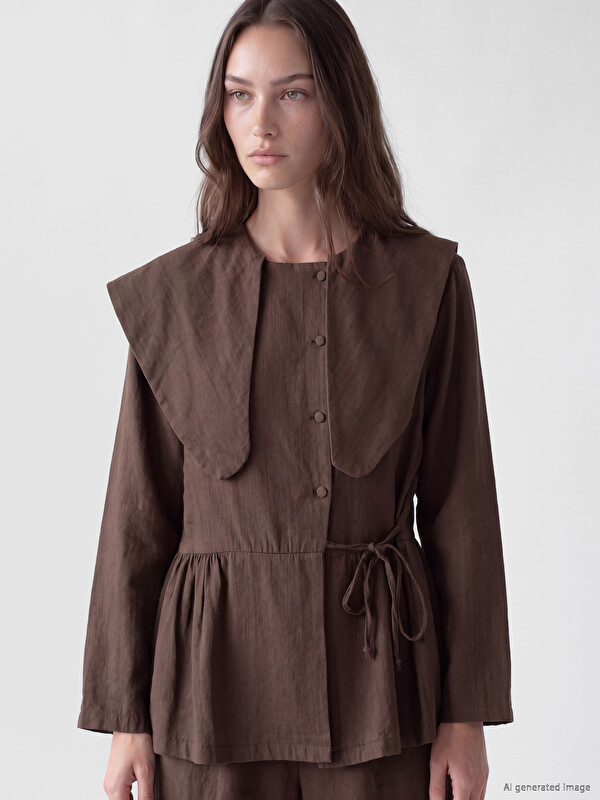 LCW Modest Bebe Yaka Kadın Gömlek Tunik