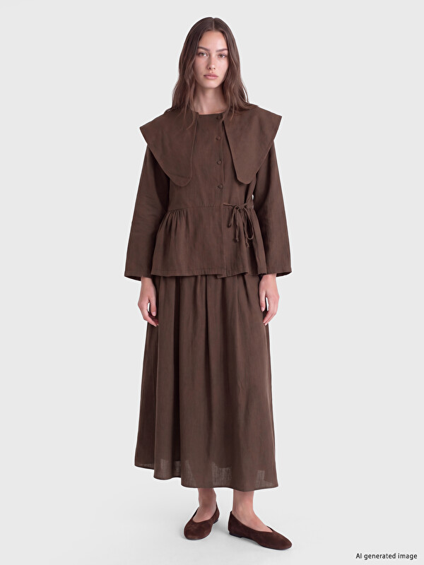 LCW Modest Bebe Yaka Kadın Gömlek Tunik