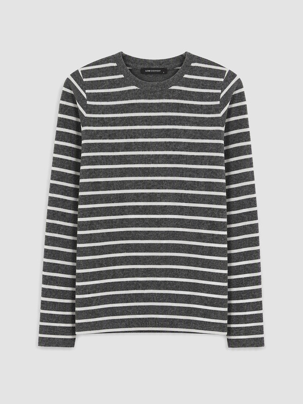 LCW EVERYDAY Crew Neck Striped Women's Body