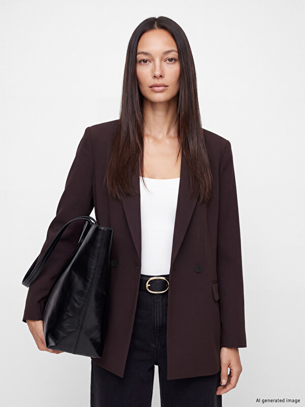 LCW STUDIO Double Breasted Collar Women's Blazer Jacket