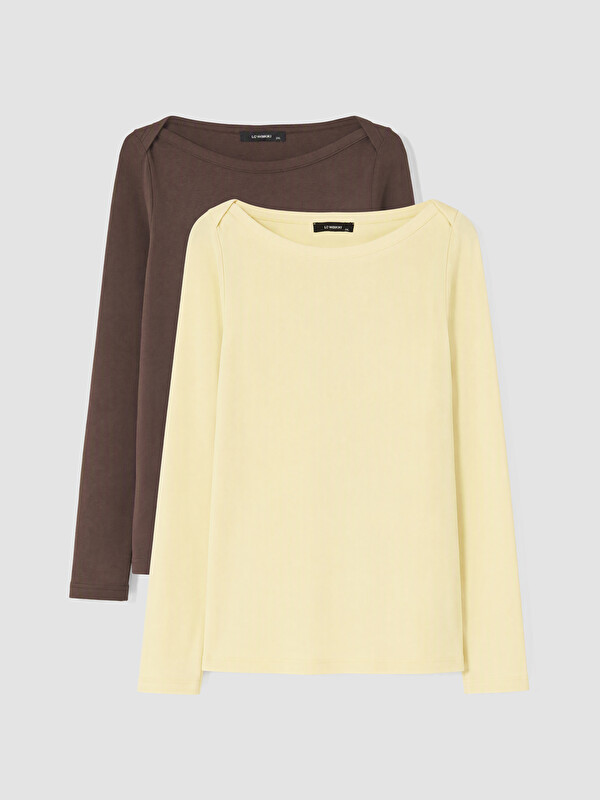 LCW Curve Tricou Basic Mărimi Mari Femei 2-pack