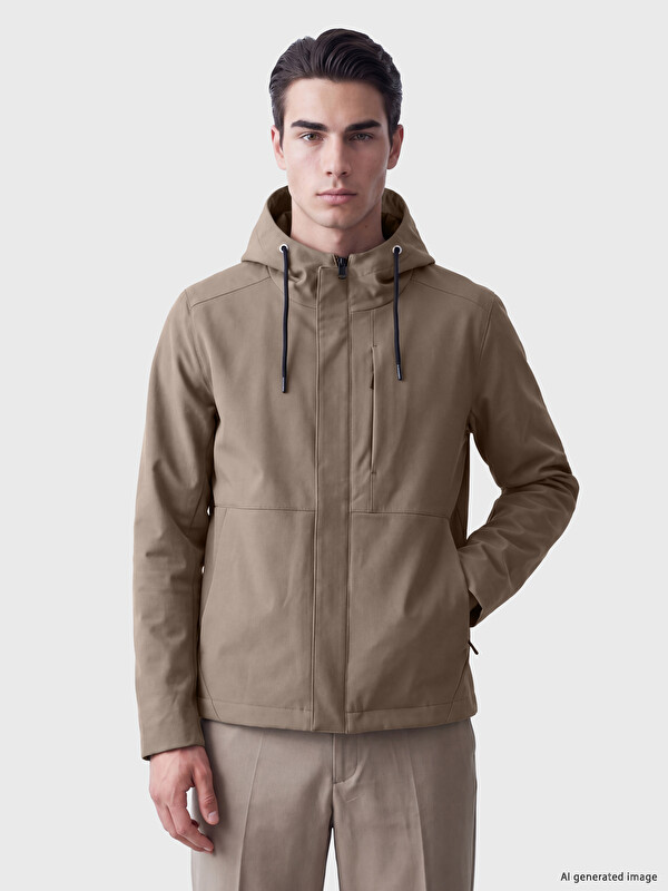 LCWAIKIKI Classic Regular Fit Kapüşonlu Erkek Ceket
