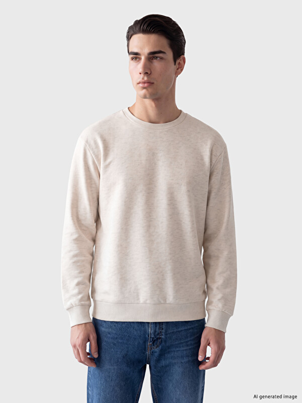 LC WAIKIKI Bisiklet Yaka Erkek Sweatshirt