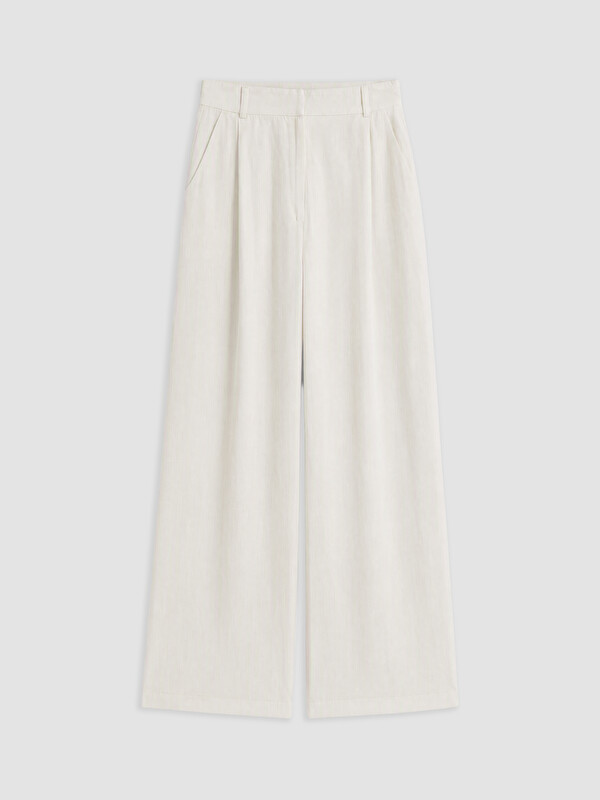 LCW Comfort Wide Leg Pleated Women's Fabric Trousers