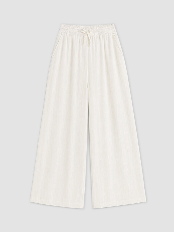 LCW Modest Elastic Waist Wide Leg Women's Trousers