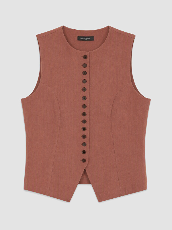 LCW Comfort Woman Brown Waistcoat