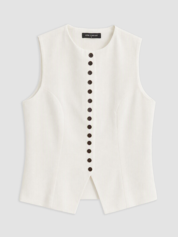 LCW Comfort Woman White Waistcoat