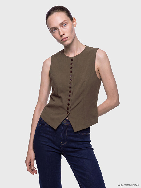 LCW Comfort Crew Neck Women's Classic Waistcoat