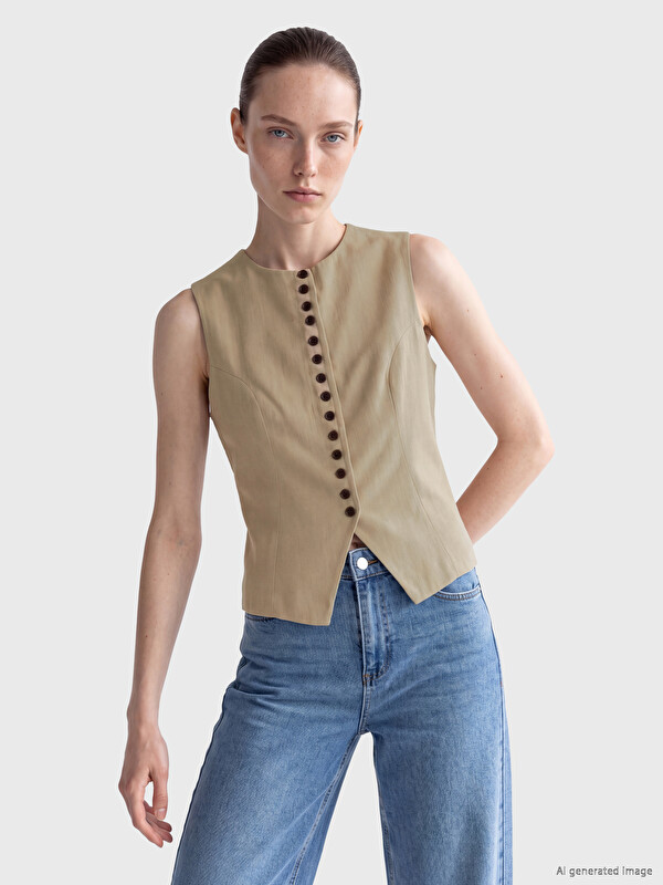LCW Comfort Crew Neck Women's Classic Waistcoat