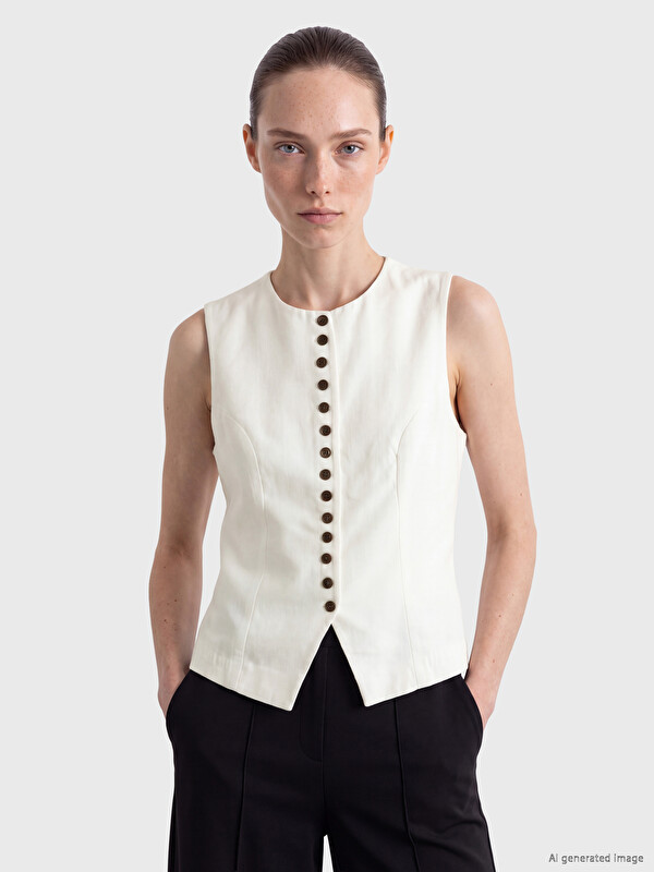 LCW Comfort Crew Neck Women's Classic Waistcoat