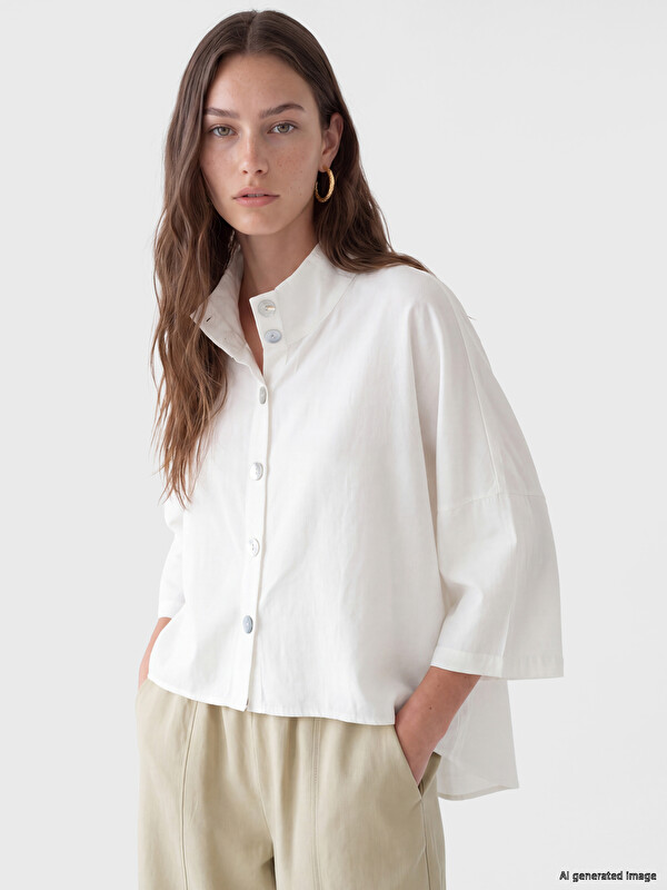 LCW Modest Dik Yaka %100 Pamuklu Bluz