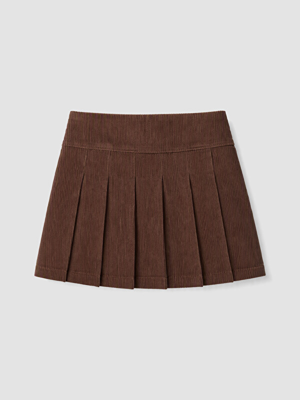 LCW Kids Girls' Pleated Velvet Skort