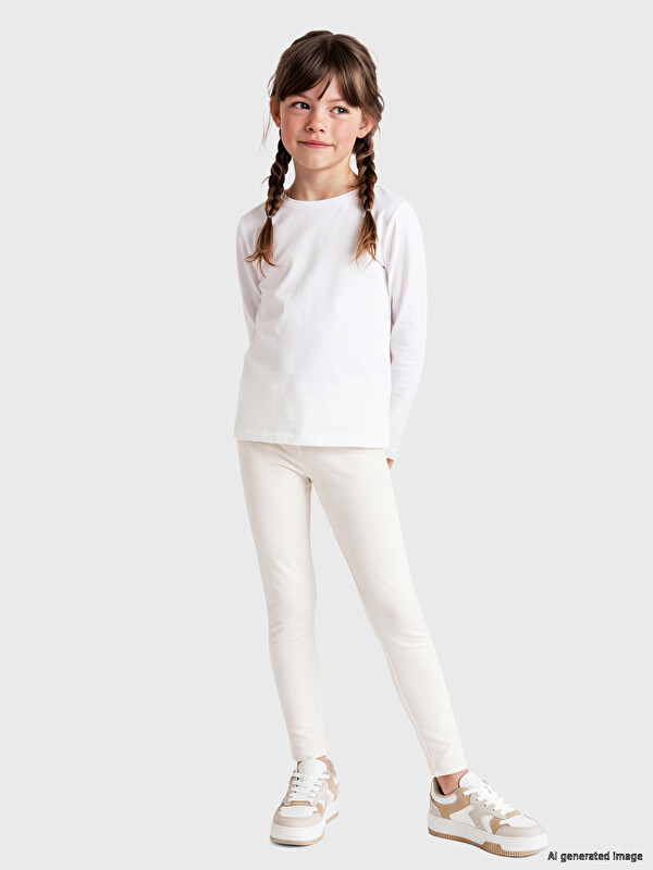 LCW Kids Beli Lastikli Kız Çocuk Tayt