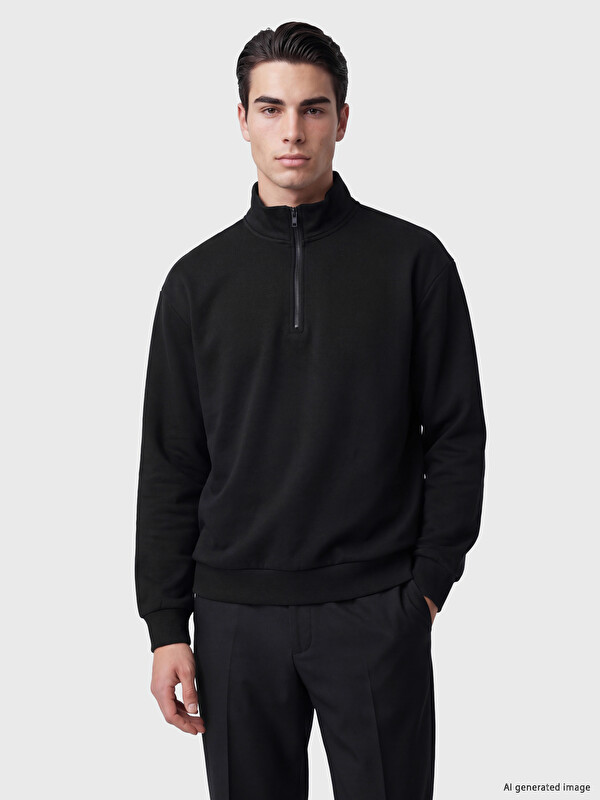 LC WAIKIKI Dik Yaka Kalın Erkek Sweatshirt