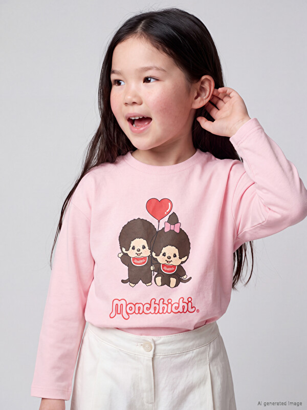 LCW Kids Monchhichi Baskılı Kız Çocuk Tişört