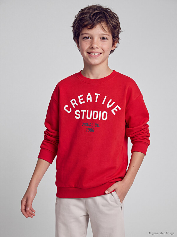 LCW Kids Printed Boys' Thick Sweatshirt