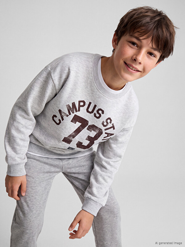 LCW Kids Bluzë sportive e stampuar për djem