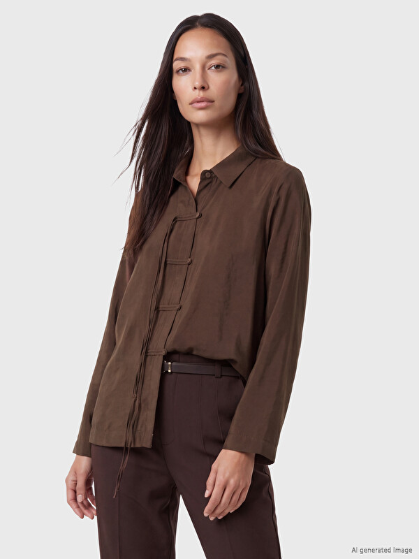 LCW STUDIO Decorative Buttoned Modal Blended Women's Shirt