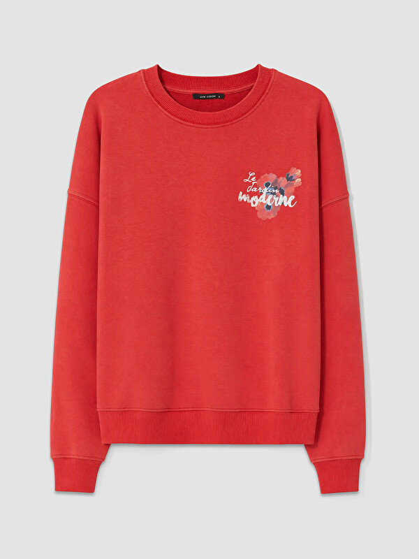 LCW Vision Baskılı Oversize Kadın Sweatshirt