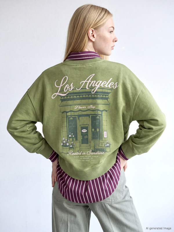 LCW Vision Baskılı Oversize Kadın Sweatshirt