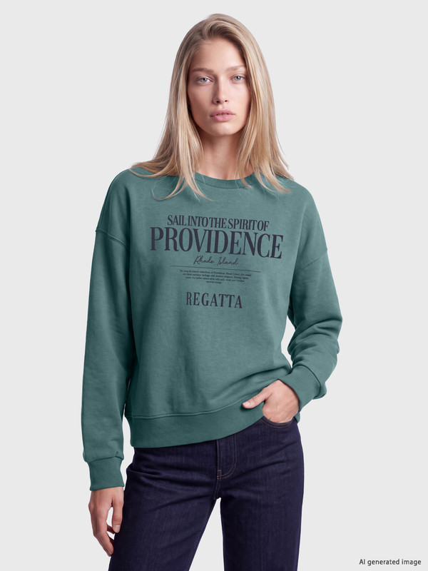 LCW Vision Baskılı Oversize Kadın Kalın Sweatshirt