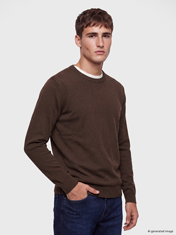 LCWAIKIKI Classic Crew Neck Men's Knitwear Sweater