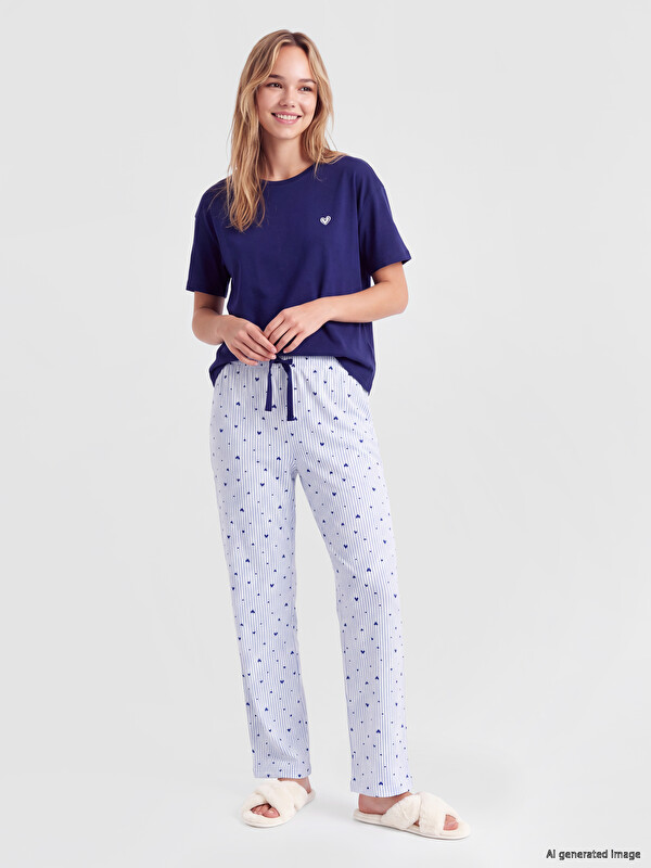 LCW DREAM Set de pijama pentru femei cu guler rotund