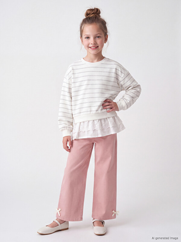 LCW Kids Bow Detailed Girls' Trousers