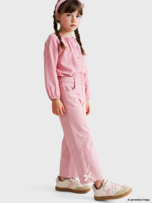 LCW Kids Fiyonk Detaylı Kız Çocuk Pantolon