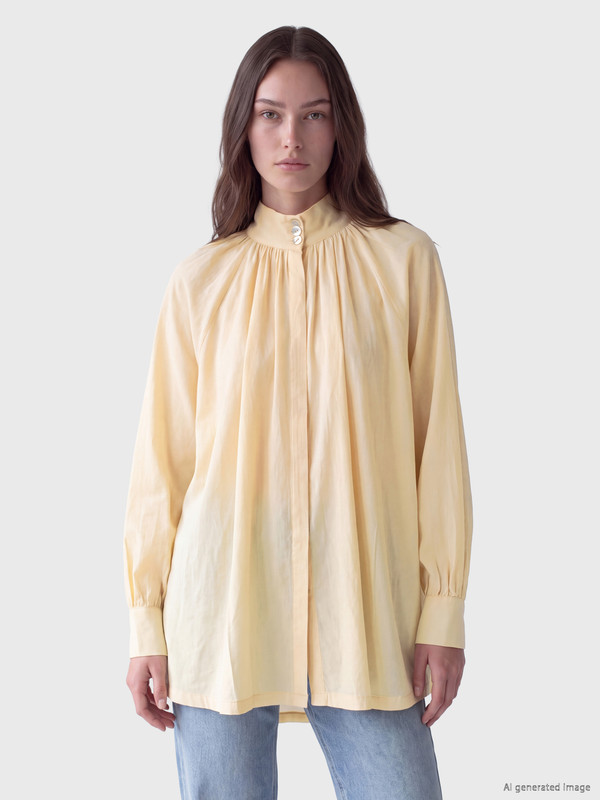LCW Modest Туника кошула од 100% памук со дедовска јака за Жени