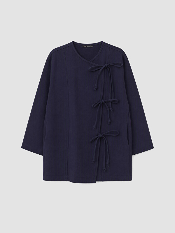 LCW Modest Kruvaze Yaka Bağcıklı Kadın Kimono