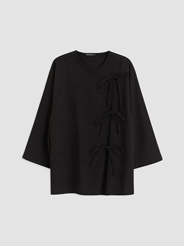 LCW Modest Kruvaze Yaka Bağcıklı Kadın Kimono