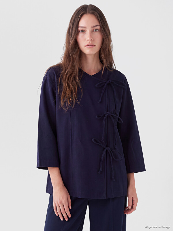 LCW Modest Dvoredni kimono s ovratnikom na vezanje za Žene