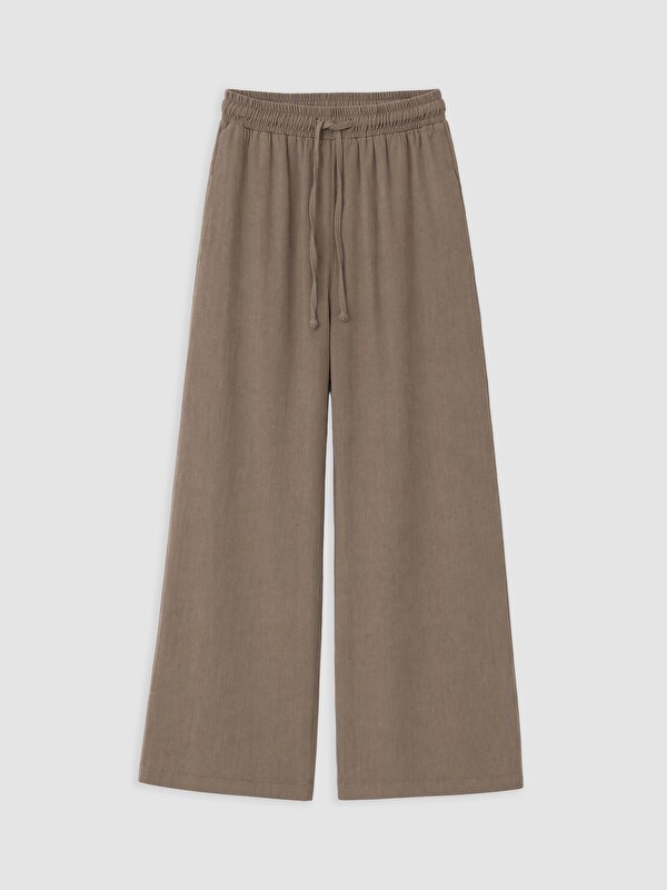 LCW Modest Beli Lastikli Kadın Geniş Paça Pantolon