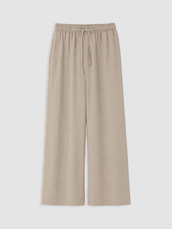 LCW Modest Beli Lastikli Kadın Geniş Paça Pantolon
