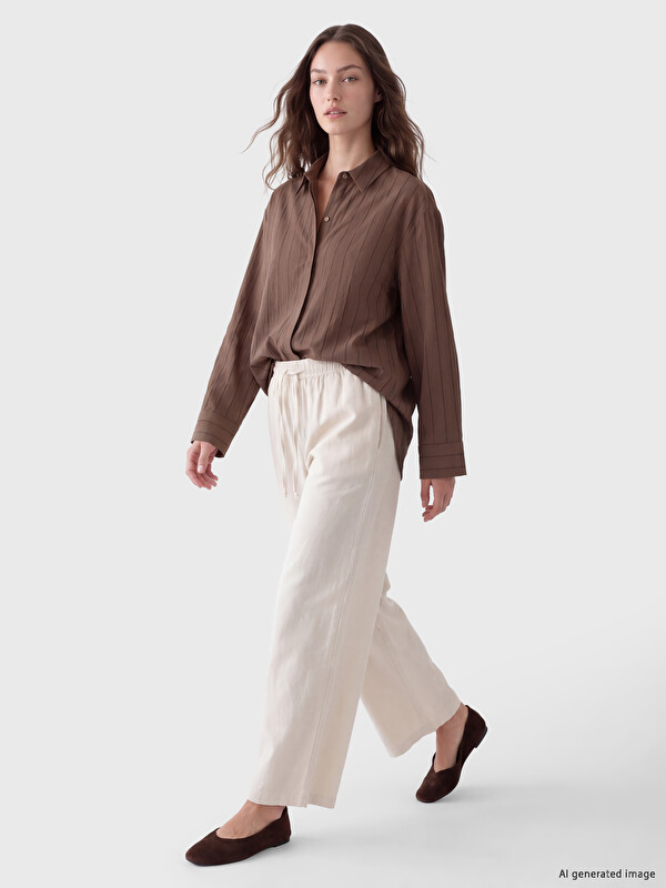 LCW Modest Женские широкие брюки с эластичным поясом