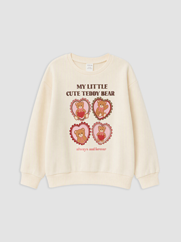 LCW Kids Baskılı Kız Çocuk Kalın Sweatshirt