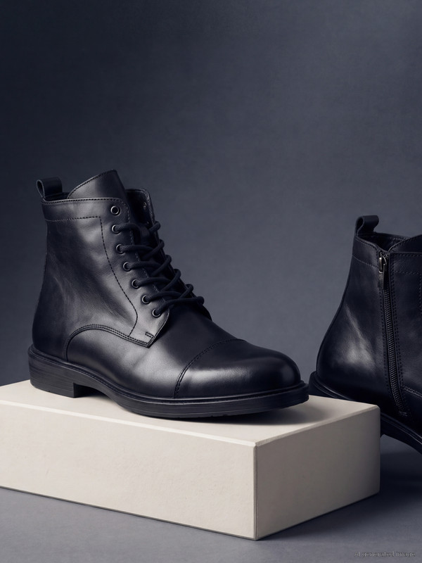 LCW STEPS Genuine Leather Men's Ankle Boots
