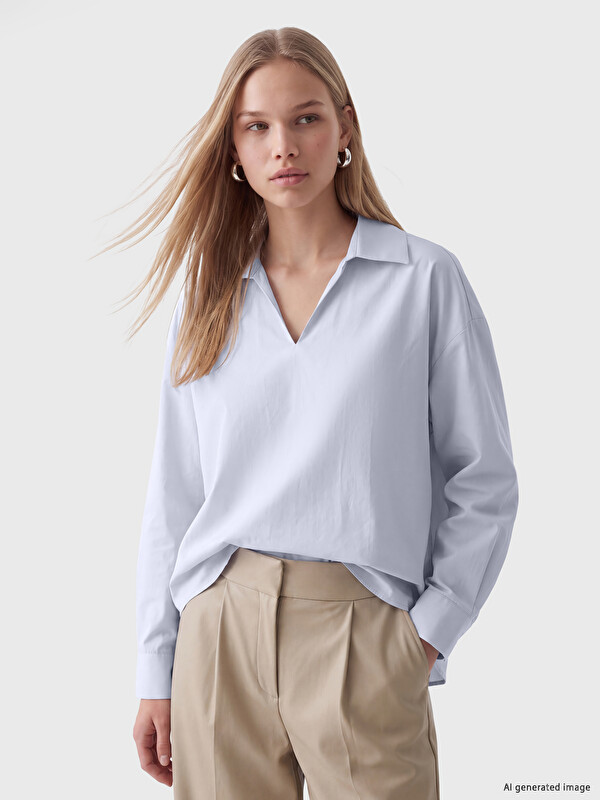 LCW Vision Oversize Poplin Kadın Gömlek
