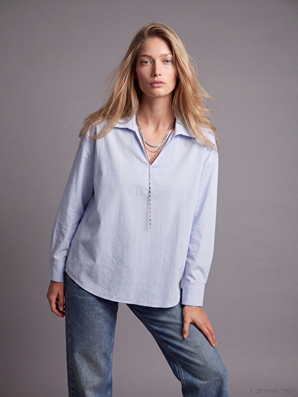 LCW Vision Oversize Poplin Kadın Gömlek